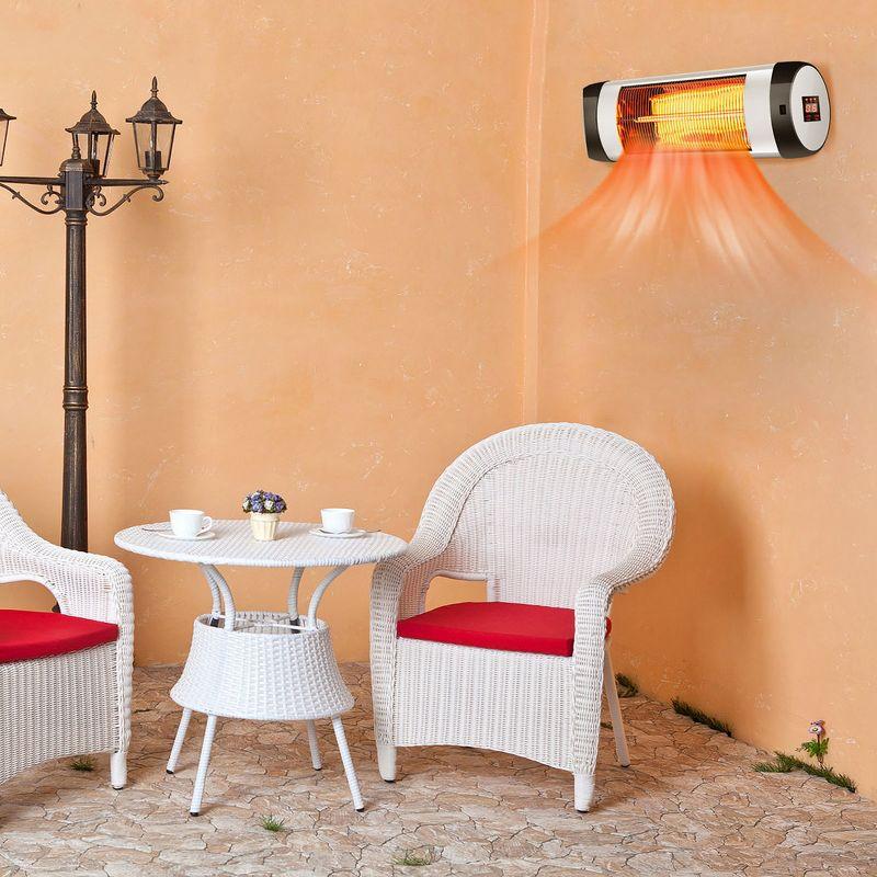 gaomon Wall-Mounted Electric Patio Heater, with 3 Heat Levels(500/1000/1500W)