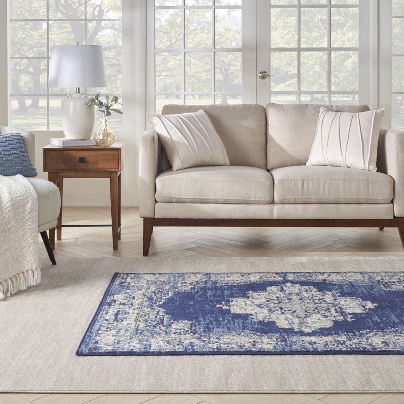 Nourison Grafix GRF14 Navy Blue Area Rug 7'10" x 9'10"