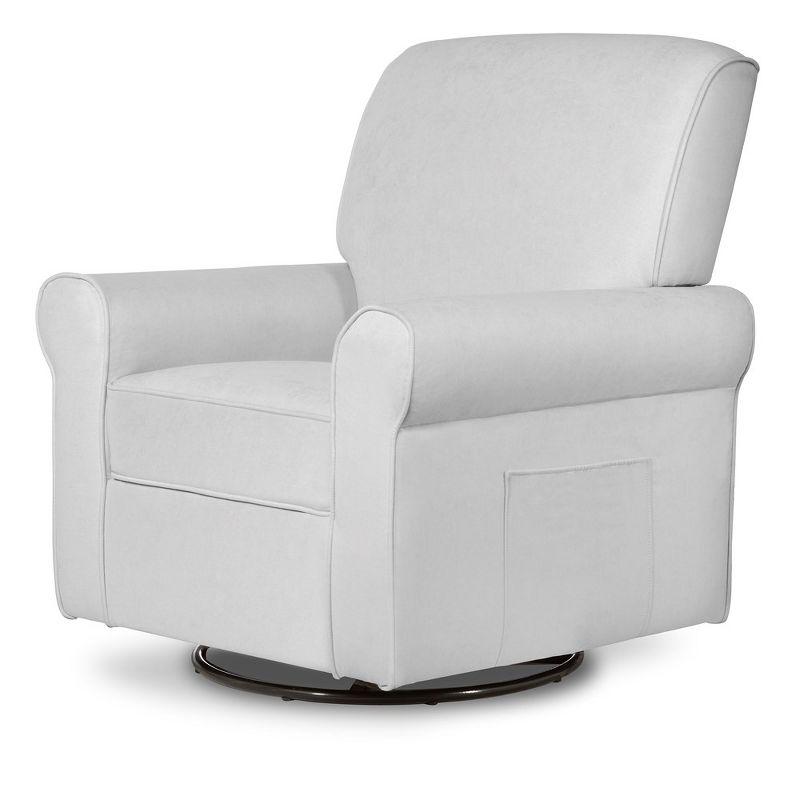 Evolur London Upholstered 360 Swivel Rocker, Misty Grey