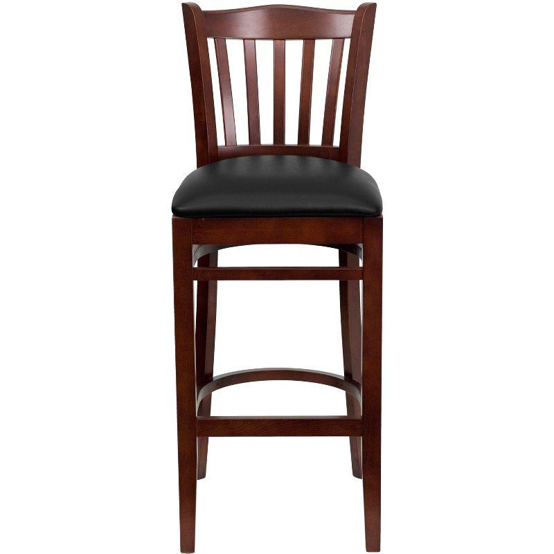 Flash Furniture Vertical Slat Back Wooden Restaurant Barstool