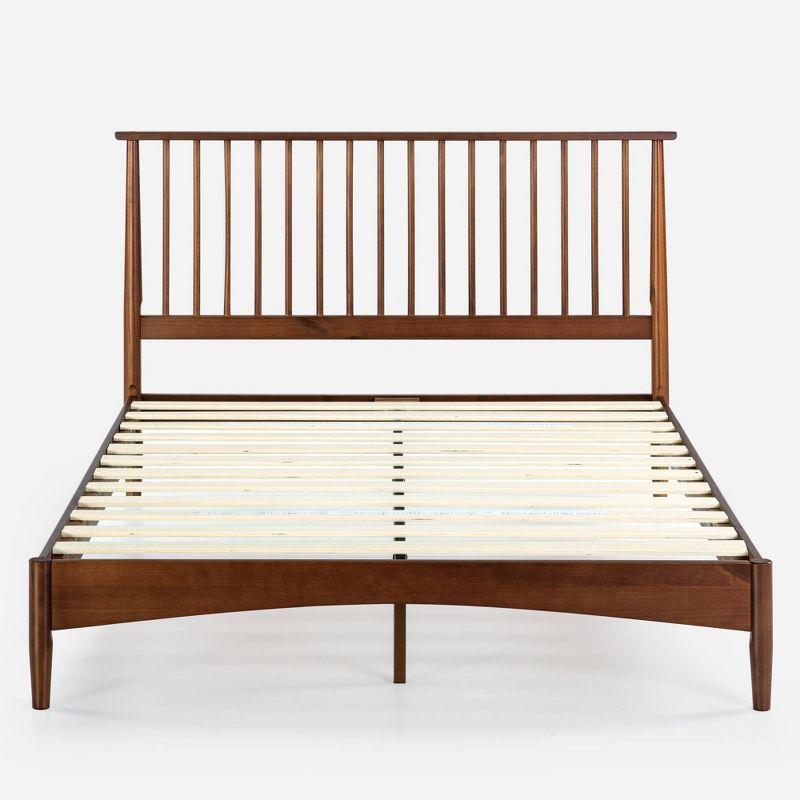 King Linda Wood Platform Bed Frame Brown - Zinus: Solid Pine, No Box Spring Needed, Easy Care