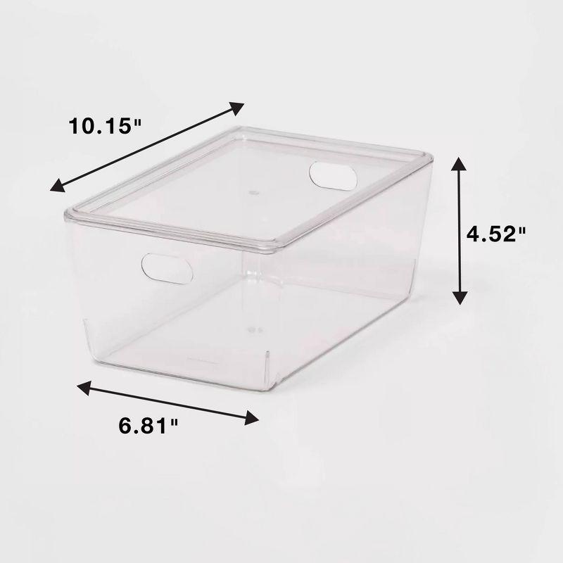 4L Stacking Clear Bin with Lid - Brightroom™: PET, Lidded, Stackable, Universal Storage, 10.15"x6.81"x4.52"