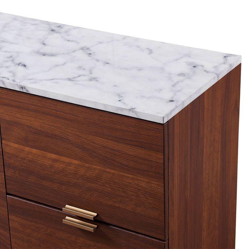 Wrought Studio™ Pinecone 48" Storage Cabinet Sideboard with Marble Effect