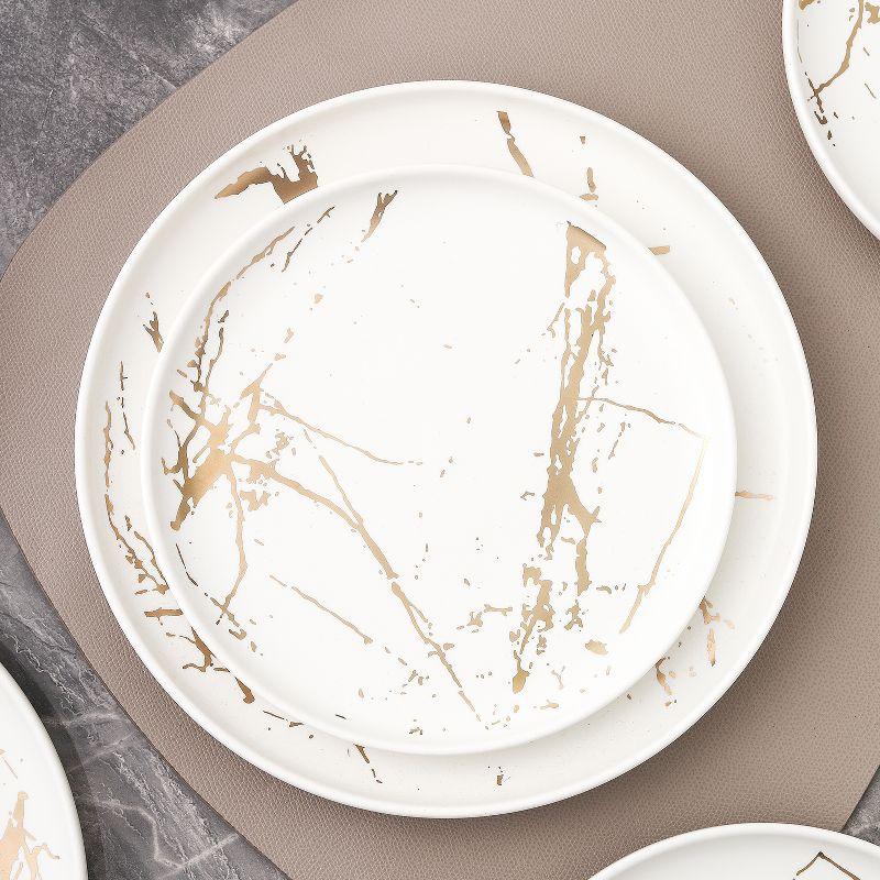 Stone Lain Zora 32-Piece Porcelain Dinnerware Set, Service for 8, White