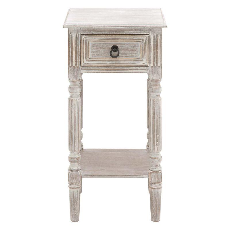 Rustic Country Wood Accent Table - Olivia & May: French Style, Tall End Table for Living Room with Drawer