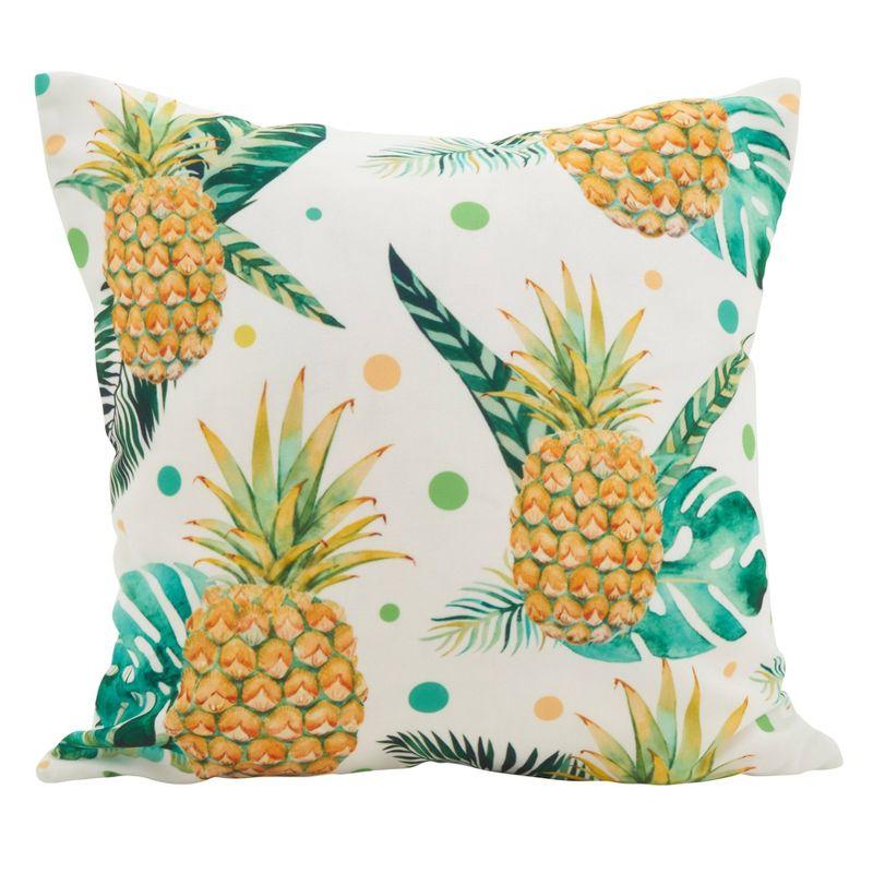 18'' Square Pineapple Print Polyester Throw Pillow