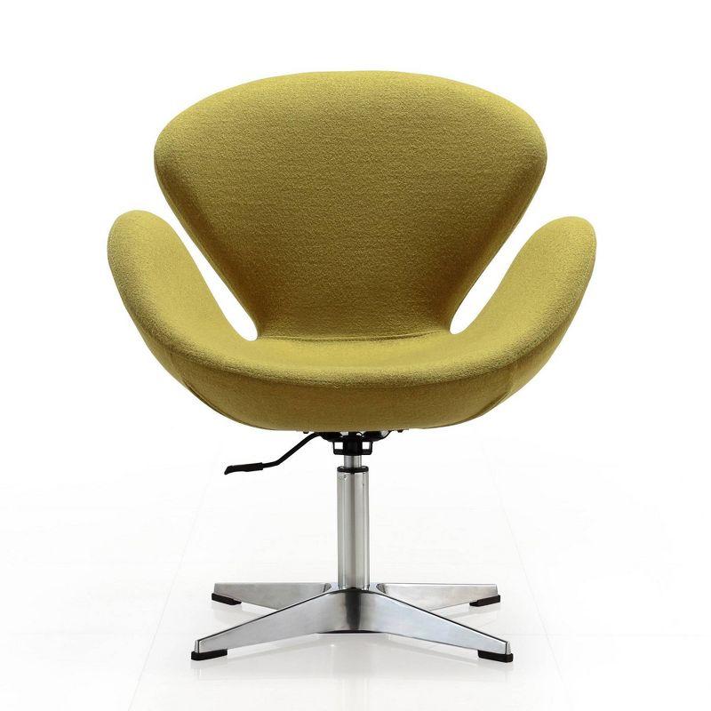Set of 2 Raspberry Faux Leather Adjustable Swivel Chairs Green - Manhattan Comfort