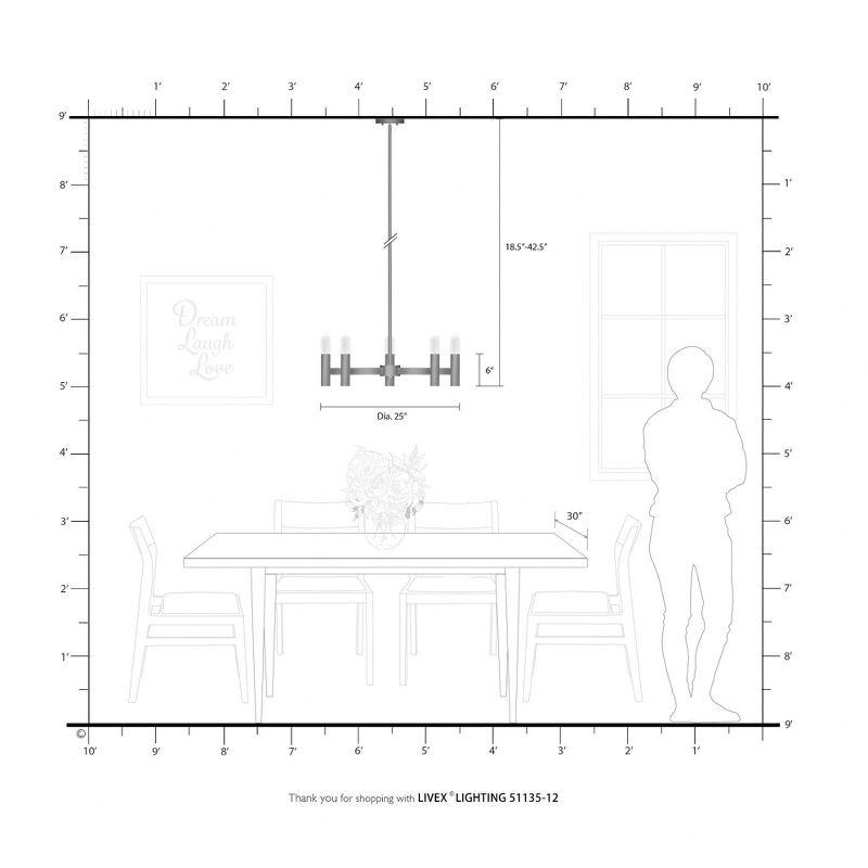 Livex Lighting Copenhagen 5 - Light Chandelier in  Satin Brass