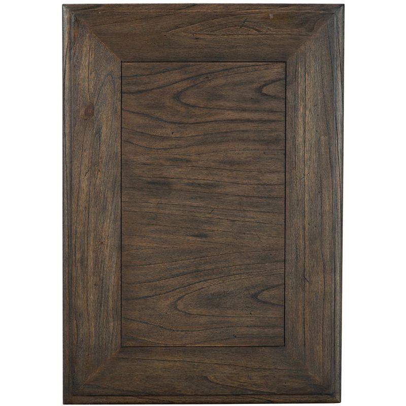 Traditional Brown Wood Rectangular End Table with Storage