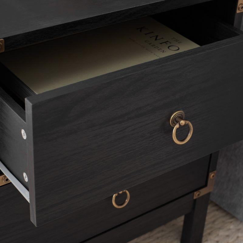 Galio Black and Gold 2-Drawer Nightstand