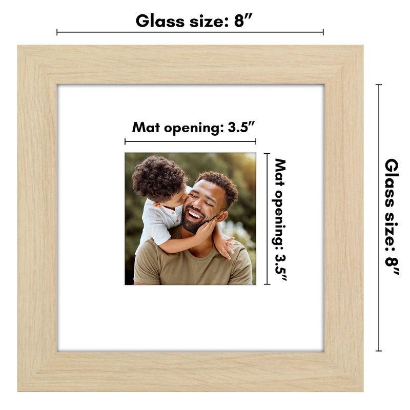 Americanflat Americanflat Picture Frame - Frame with Mat - Wide Molding - Shatter-Resistant Glass