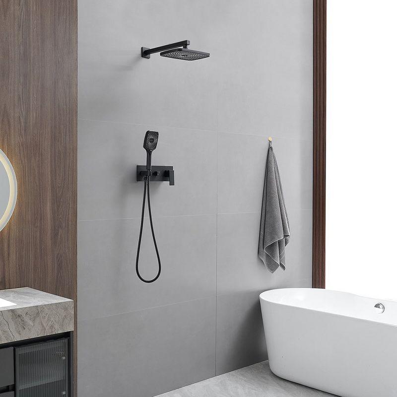 Matte Black Dual Head Rain Shower System with Handheld