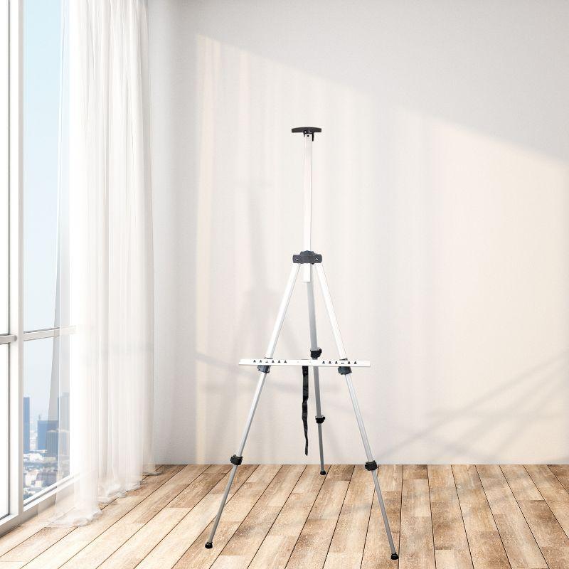 Art Alternatives Tilden Aluminum Tripod Easel: Silver, 65" Height, Lightweight, Painting & Art Display