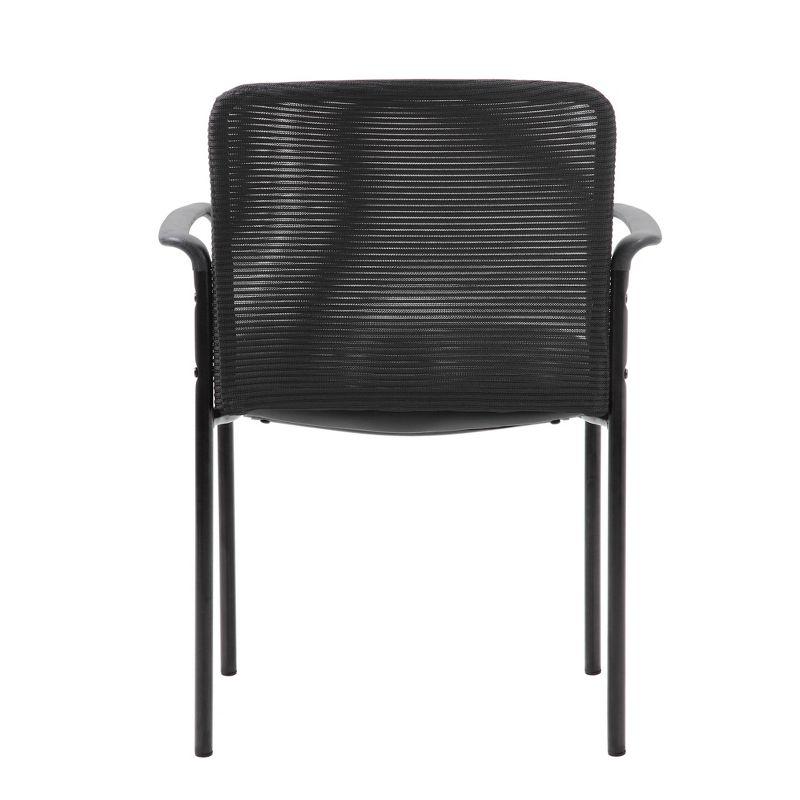 Guest Chair Black - Boss Office Products: Modern Upholstered Office Seating with Lumbar Support, Fixed Arms