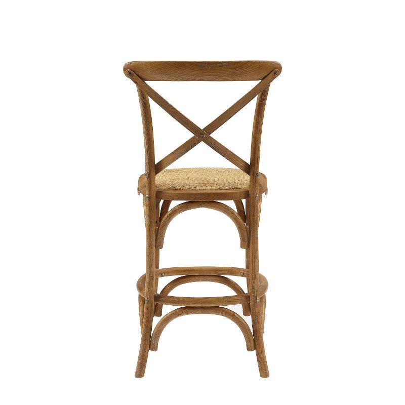 Roxy Wash Upholstery Counter Height Barstool Gray - Linon: French Country Design, No Assembly Required