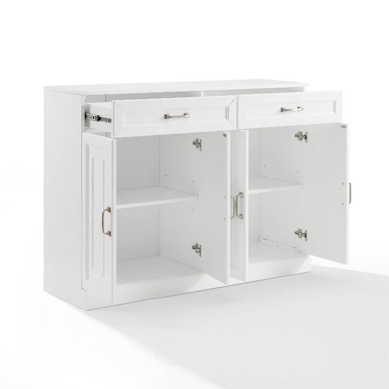 Stanton Sideboard White - Crosley: Adjustable Shelves, 2 Drawers, Traditional Farmhouse Design