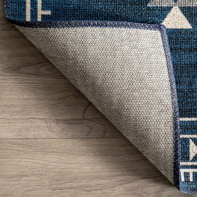 Nuloom Evalyn Diamond 3x5 Machine Washable Accent Indoor Area Rug for Living Room Bedroom Dining Room Entryway Kitchen, Navy/Ivory