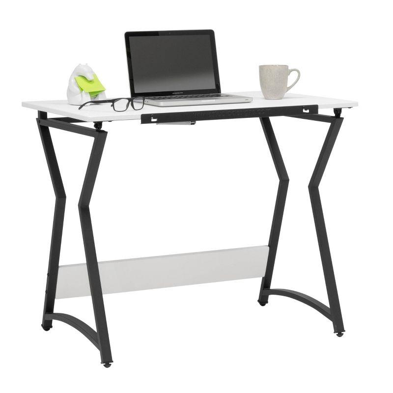 36" Wide Hourglass Craft Drawing Table with Angle Adjustable Top - Studio Designs Home: Powder-Coated Steel, Wood Surface