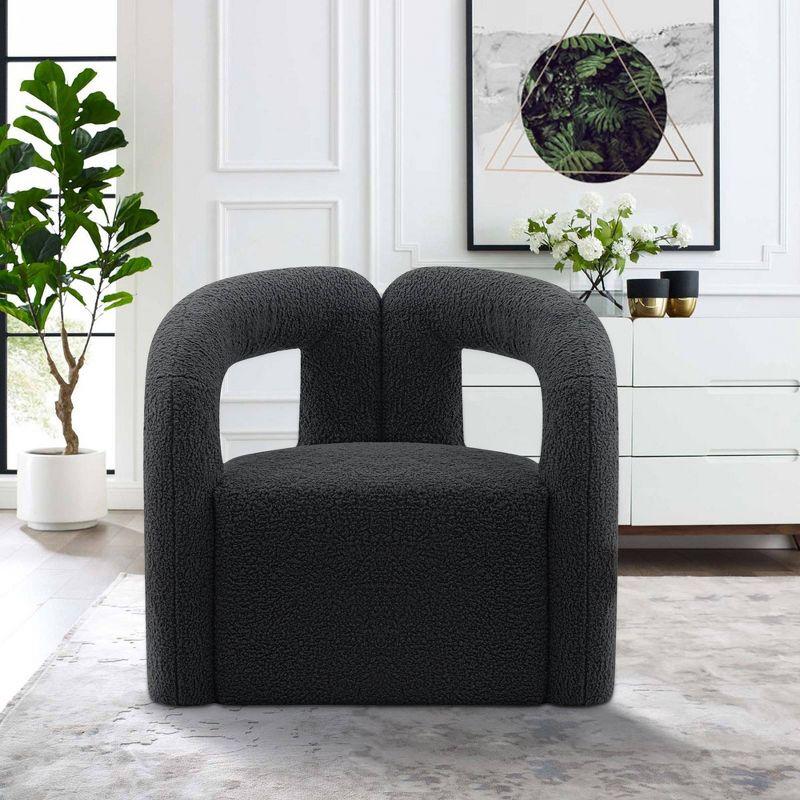 Darian Modern Boucle Upholstered Accent Chair Black - Manhattan Comfort