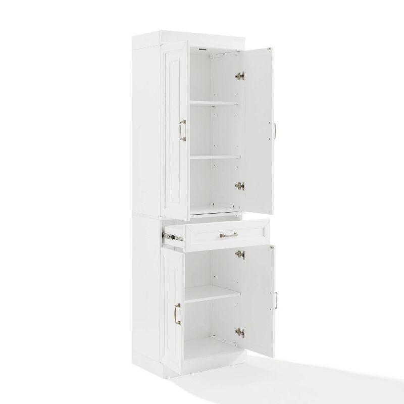 Crosley 78" Stanton Kitchen Storage Pantry Cabinet White: 24-Inch Slim Modular Storage, 5 Shelves, 4 Doors