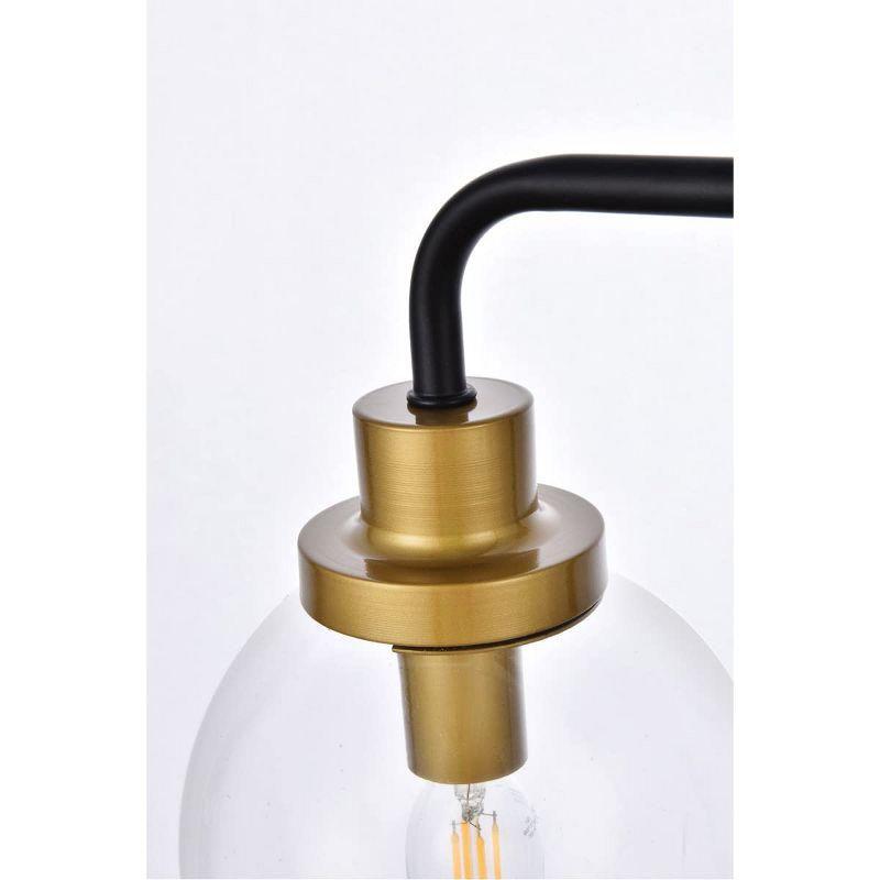 Elegant Lighting Hanson 4 lights bath sconce in black with brass with clear shade