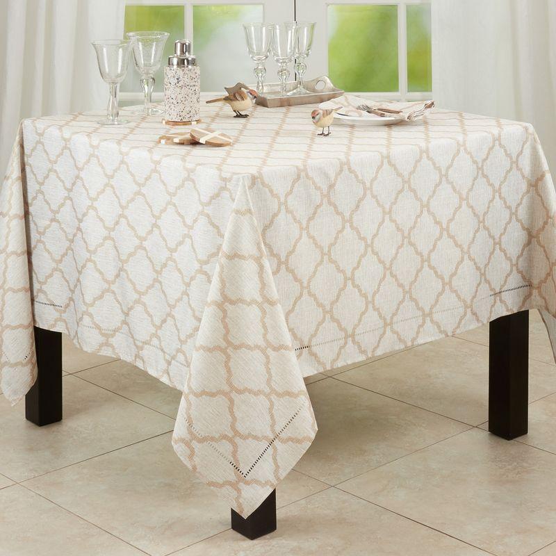 Saro Lifestyle Tablecloth With Laser-Cut Hemstitch Border