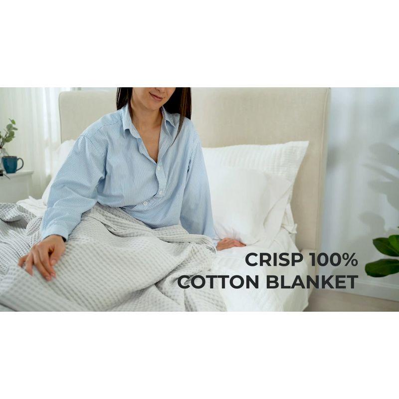 FreshFolds 100% Cotton Waffle Weave Blanket