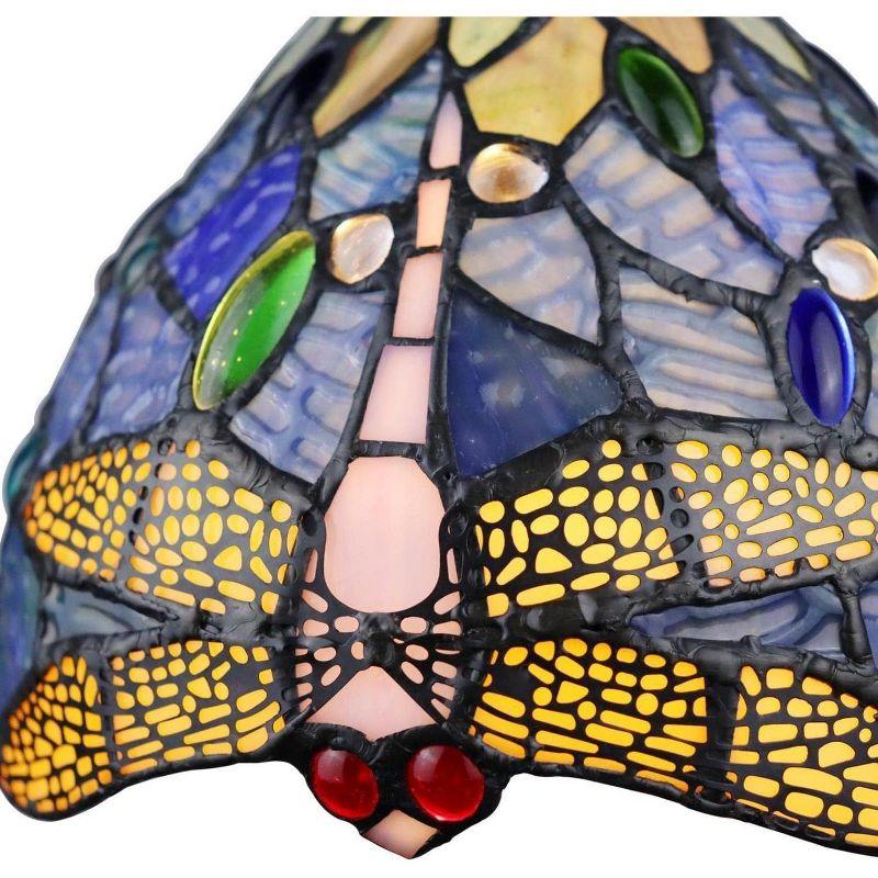 Chloe Lighting Sunniva Dragonfly Tiffany-Style 1 Light Mini-Pendant 8 Inch Wide