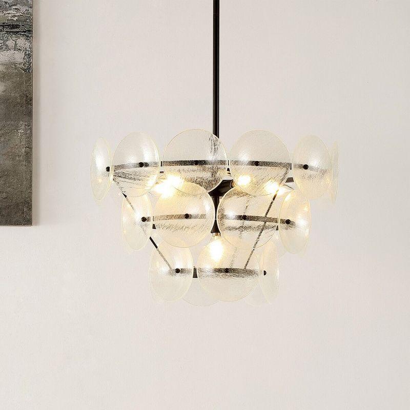 Landreth Chandelier - Black/Clear - Safavieh.