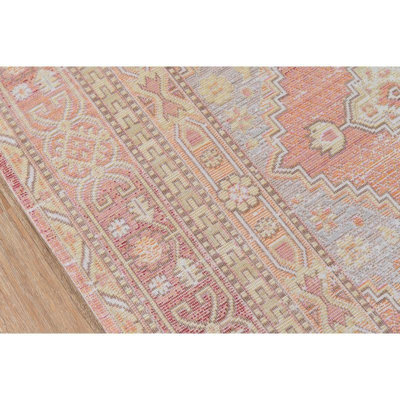 Elegant Pastel Pink Braided Synthetic Rectangular Rug