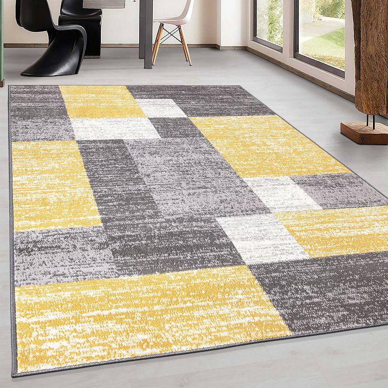 World Rug Gallery Modern Geometric Boxes Area Rug