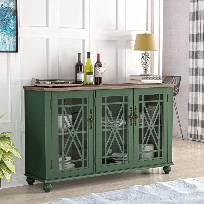 55" Vintage Storage Sideboard Buffet Accent Cabinet - Festivo