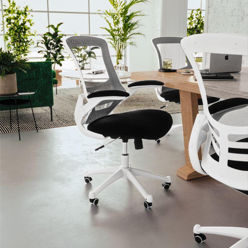 Flash Furniture Mid-Back Mesh Swivel Ergonomic Task Office Chair with Flip-Up Arms