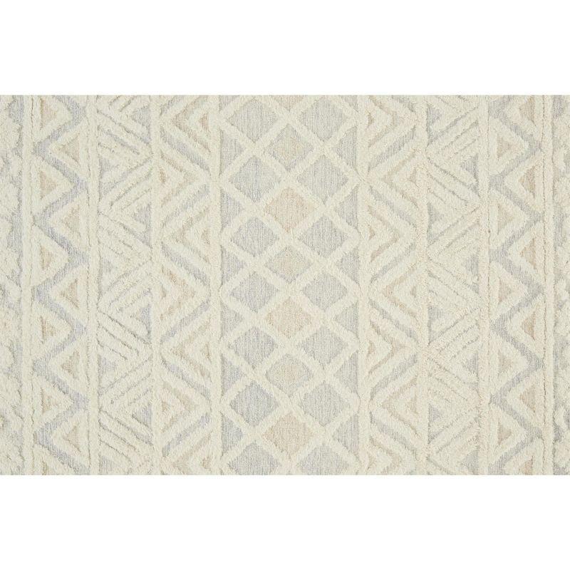 Anica Traditional Geometric Ivory/Blue/Tan Area Rug