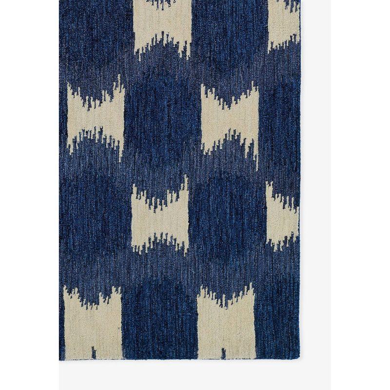 Momeni 8'x10' Leiden Ikat Handtufted Area Rug Navy Blue: Wool, Medium Pile, Classic Pattern, Indoor Use, Rectangle Shape