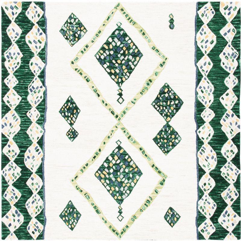 Aspen APN702 Hand Tufted Area Rug - Green/Ivory - 7'x7' - Safavieh.