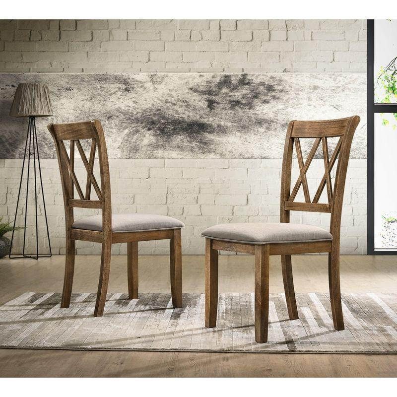 Roundhill Furniture Windvale Cross-Buck Wood 5-Piece Dining Set