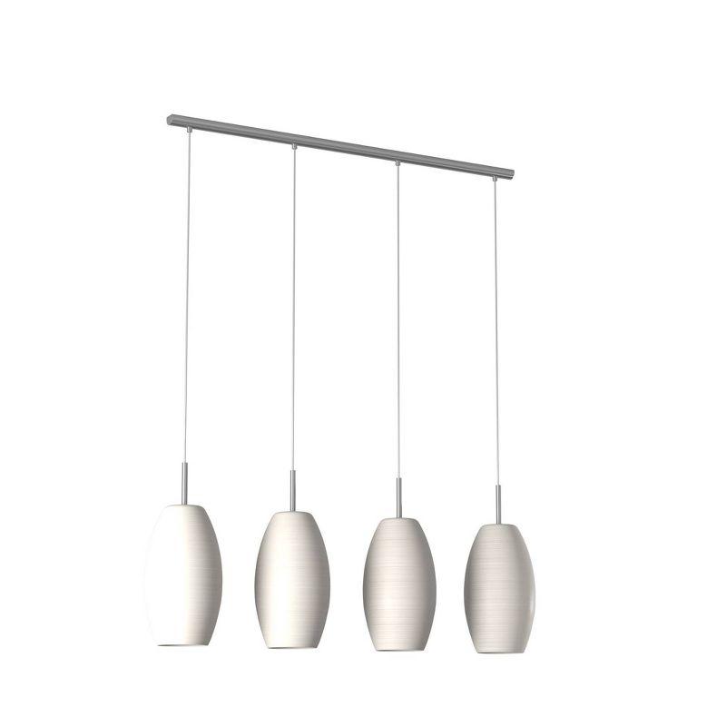 Batista 1 Multi Light Pendant Ceiling Light 39.5 " Matte Nickel - Eglo: ETL Listed, Glass Dome Shades, Steel Body