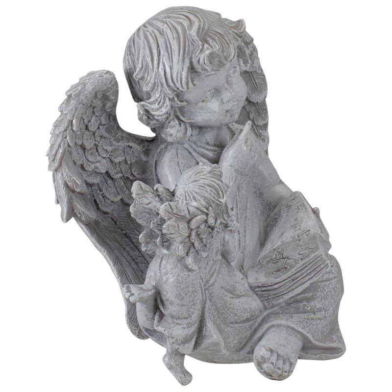 Northlight 8.25" Reading Angels with Book Outdoor Garden Statue