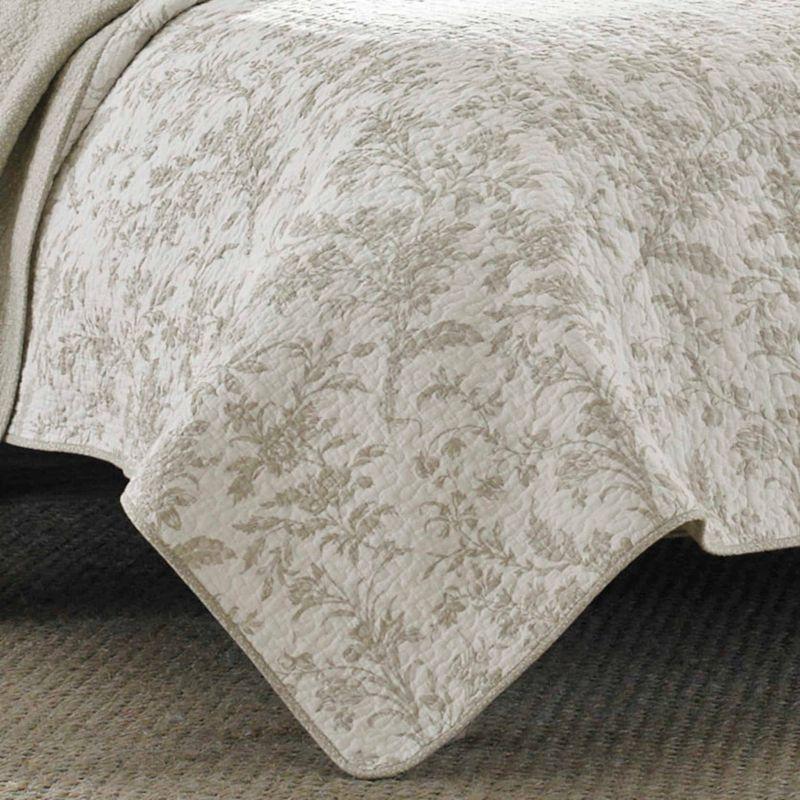 Twin Natural Cotton Reversible Quilt Set with Sham