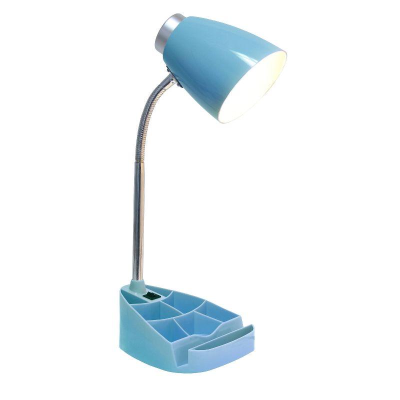Creekwood Home 18.5" Flexible Gooseneck Organizer Desk Lamp with Phone/iPad/Tablet Stand Blue