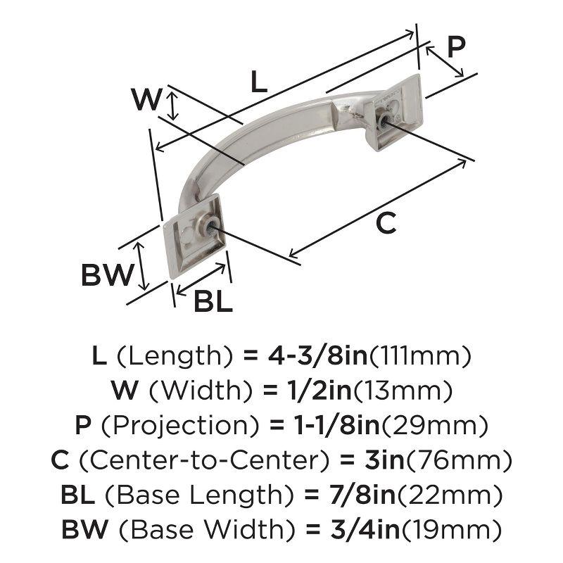 Amerock Candler 3 inch (76mm) Center-to-Center Polished Nickel Cabinet Pull