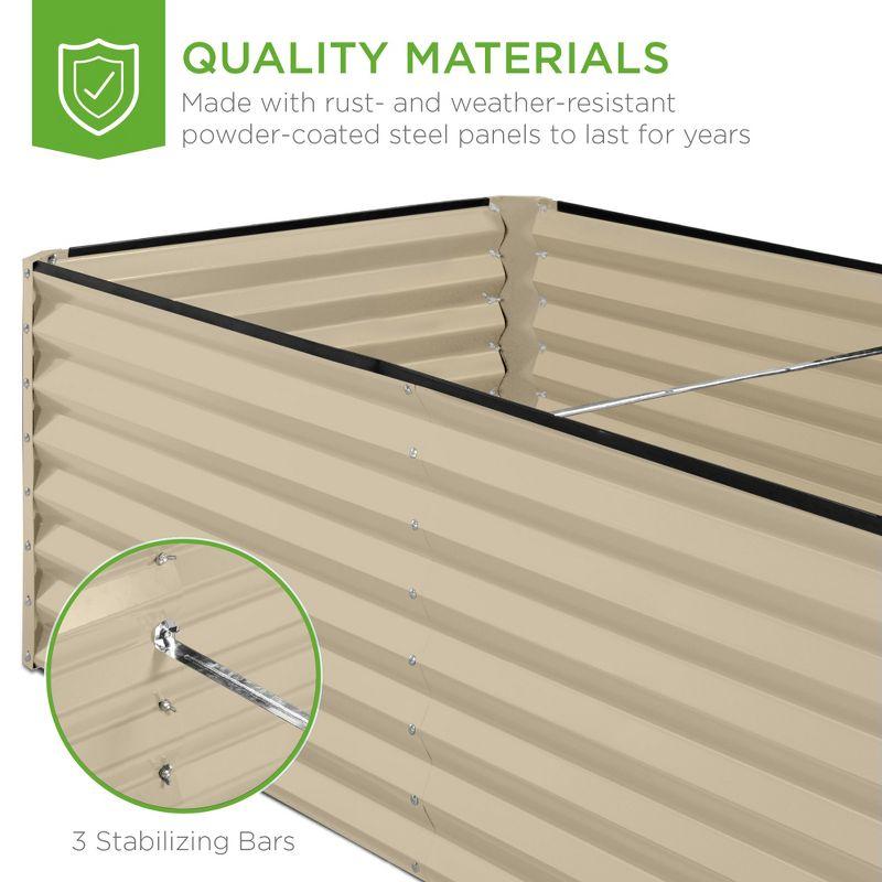 Best Choice Products 8x4x2ft Outdoor Metal Raised Garden Bed, Planter Box for Vegetables, Flowers, Herbs - Beige