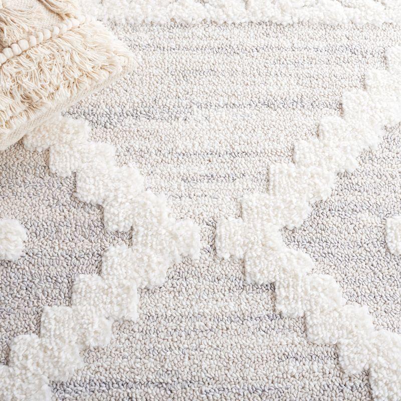 Moroccan Tassel Shag MTS640 Power Loomed Indoor Area Rug - Ivory/Beige - 6'7"x6'7" - Safavieh