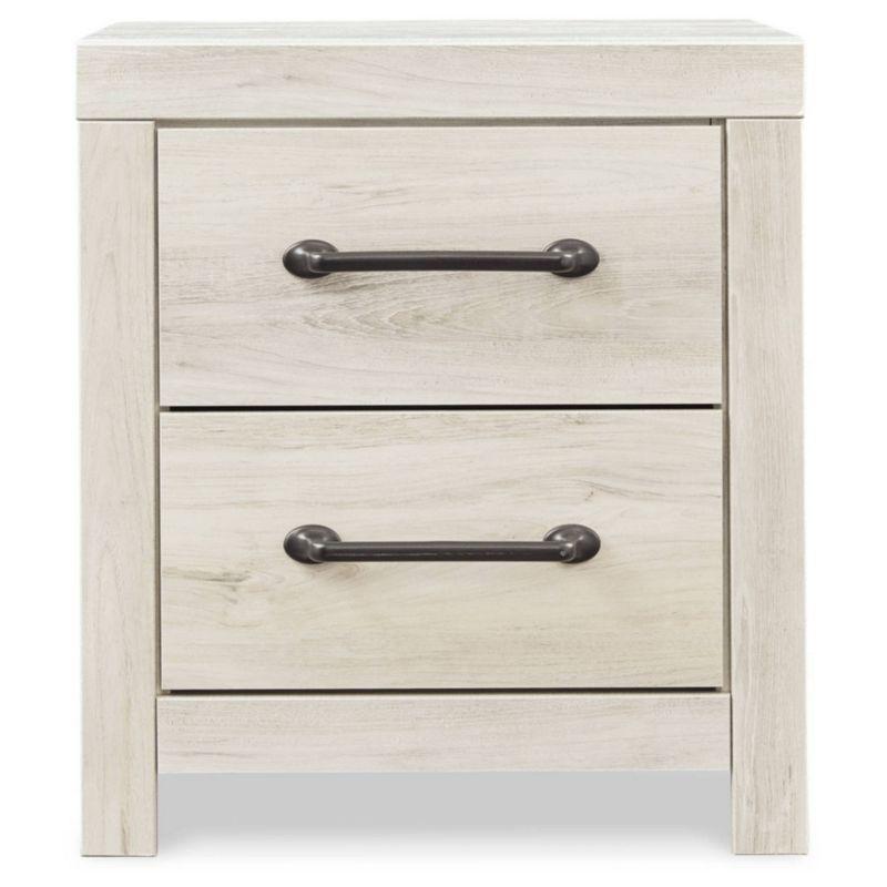 Cambeck Nightstand White - Signature Design by Ashley: Industrial Style Bedside Table with USB Ports & Storage