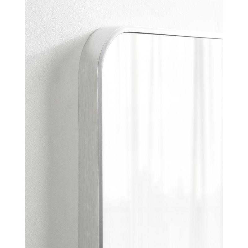 Kate and Laurel Zayda Radius Rectangle Framed Wall Mirror, 24x36, Silver