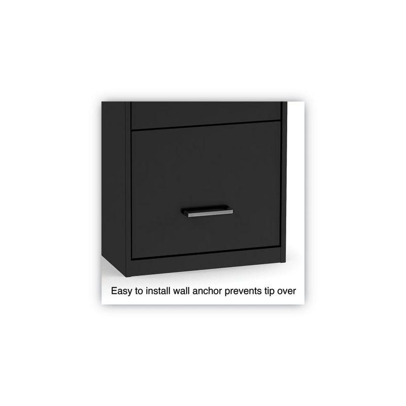 Alera Soho Vertical File Cabinet, 3 Drawers: File/File/File, Letter, Black, 14" x 18" x 34.9"