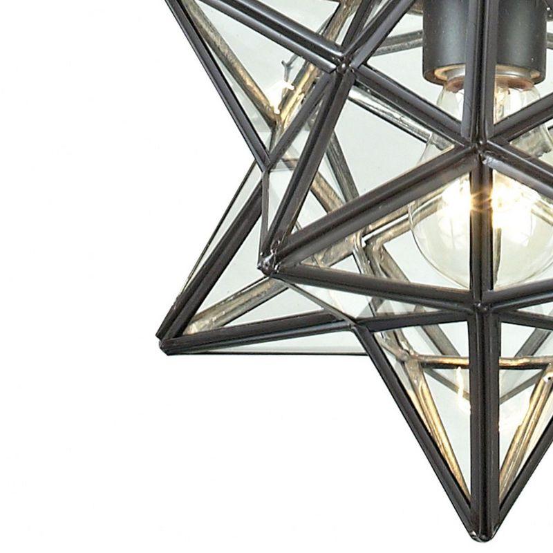 Star 1-Light Mini Pendant in Oiled Bronze with Clear Glass