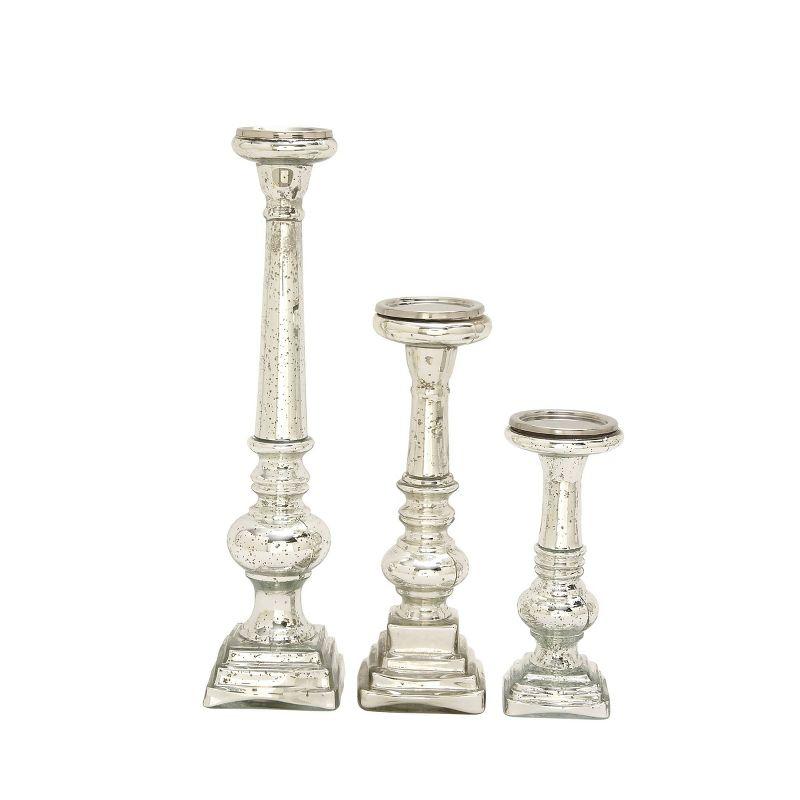 Set of 3 Traditional Glass Candle Holders - Olivia & May