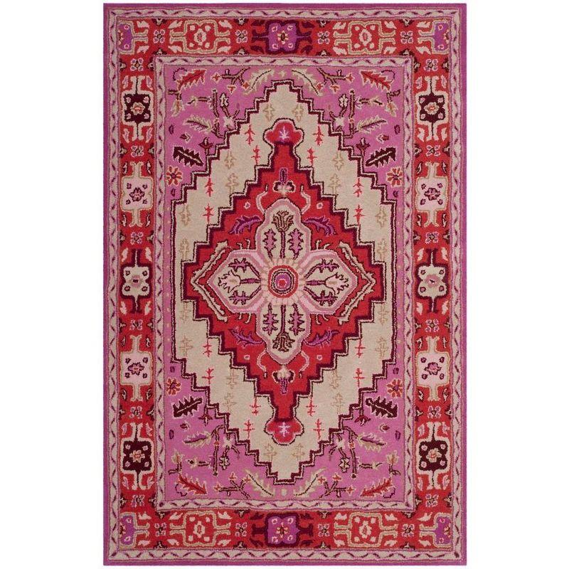 Bellagio BLG545 Hand Tufted Area Rug - Red Pink/Ivory - 3'x5' - Safavieh..